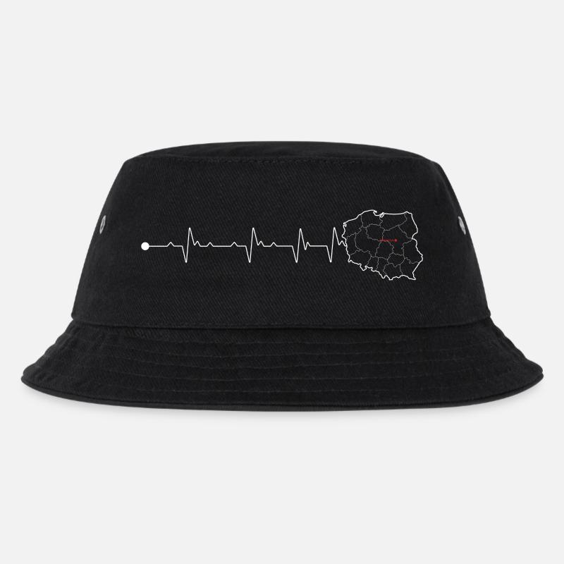 Heartbeat Georgia Karte - Kinder Bucket Hat - Schwarz