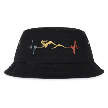 Mountain biker heartbeat - Kids’ Bucket Hat - black - Front