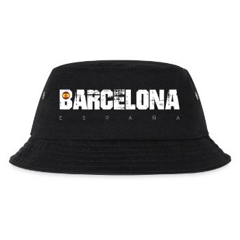 Barcelona Bold Distressed Typ - Kinder Bucket Hat - Schwarz - Vorne