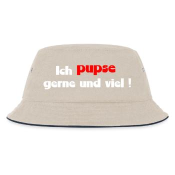 lustiger Spruch pupsen - Kinder Bucket Hat - Natur/Navy - Vorne