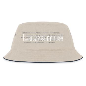 Schweizer Städte Lausanne - Kinder Bucket Hat - Natur/Navy - Vorne