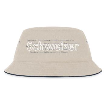 Schweizer Städte Schweizer - Kinder Bucket Hat - Natur/Navy - Vorne