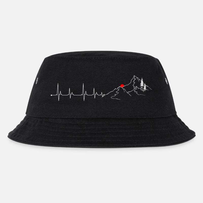 Gipfel: Pulse, Roter Gipfel - Kinder Bucket Hat - Schwarz