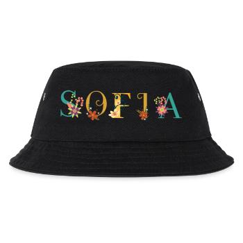 SOFIA Prénom Art avec fleurs brodées - Bob Enfant - noir - Devant