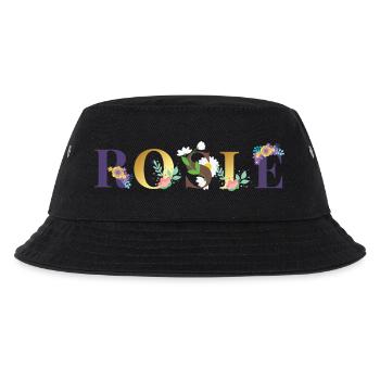 Art du nom ROSIE avec des fleurs brodées - Bob Enfant - noir - Devant