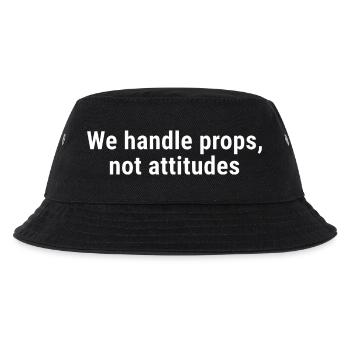 Wir kümmern uns um Requisiten, nicht um Haltungen Weiß - Kinder Bucket Hat - Schwarz - Vorne
