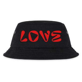 Love - Kinder Bucket Hat - Schwarz - Vorne