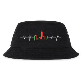 Herzschlag der Börse EKG-Aktien Forex-Handel - Kinder Bucket Hat - Schwarz - Vorne