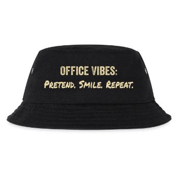 Büro-Vibes: so tun, als ob, lächeln, wiederholen - Kinder Bucket Hat - Schwarz - Vorne