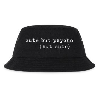 Cute But Psycho Minimal Typo Saying - Kids’ Bucket Hat - black - Front