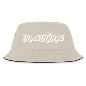 Rock 'N' Roll Script - Kids’ Bucket Hat - ecru/navy - Front