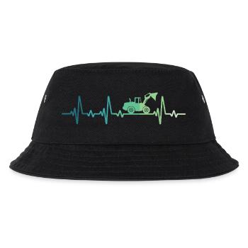 Wheel Loader Heartbeat Bulldozer - Kids’ Bucket Hat - black - Front