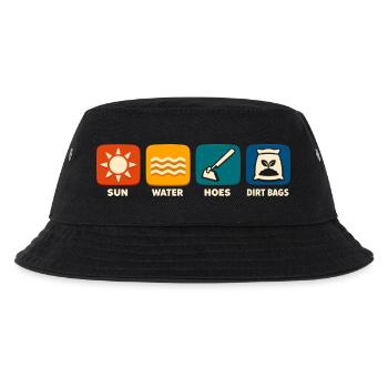Sun Water Hacking Scrubber Funny Gardening - Kids’ Bucket Hat - black - Front
