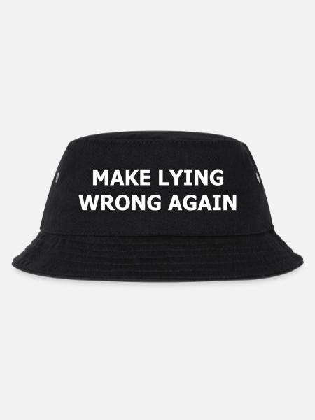make_lying_wrong_again_whi - Kinder Bucket Hat - Schwarz