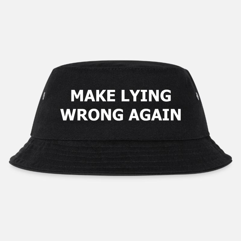 make_lying_wrong_again_whi - Kinder Bucket Hat - Schwarz