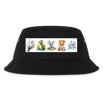 Nursery Animal Prints - Kids’ Bucket Hat - black - Front