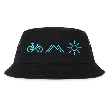Fahrrad Berge Sonne - Kinder Bucket Hat - Schwarz - Vorne