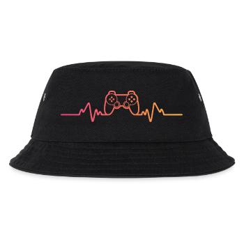 Gamer Sunset Heartbeat Gaming - Kids’ Bucket Hat - black - Front