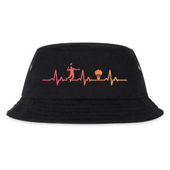 Badminton Sonnenuntergang Herzschlag Badminton - Kinder Bucket Hat - Schwarz - Vorne