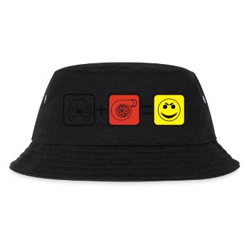 Auto+Turbo=Smile - Kinder Bucket Hat - Schwarz - Vorne