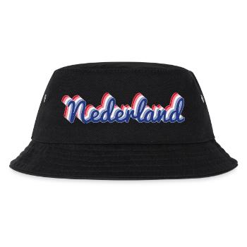 Nederland Script Flagfarben - Kinder Bucket Hat - Schwarz - Vorne