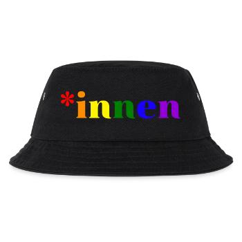 *innen Gendern - Kinder Bucket Hat - Schwarz - Vorne