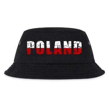 Poland design in grunge style - Kids’ Bucket Hat - black - Front