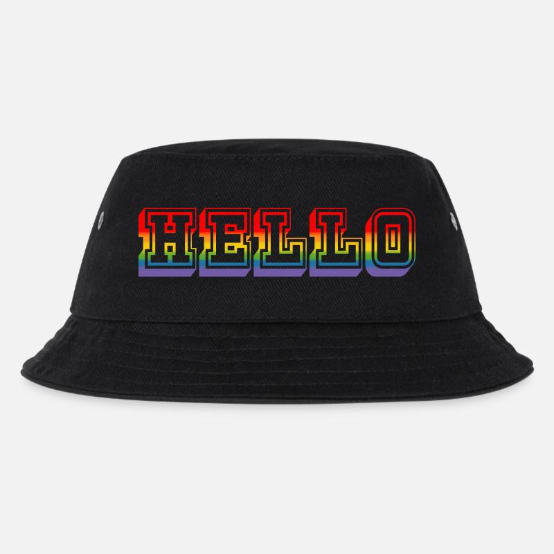 LGBTQI HELLO rainbow tshirt - Kinder Bucket Hat - Schwarz