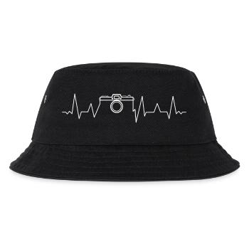 Kamera Heartbeat Retro Logo Fotografie - Kinder Bucket Hat - Schwarz - Vorne