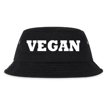 Vegan - Kinder Bucket Hat - Schwarz - Vorne