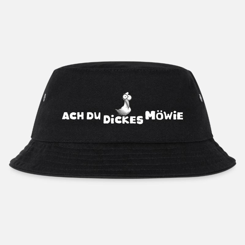 dickes Möwie lustig Sprüche Spruch Möwe - Kinder Bucket Hat - Schwarz