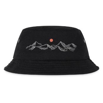Purpurrote Sonne über schneebedeckten Gipfeln - Kinder Bucket Hat - Schwarz - Vorne