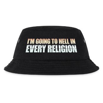I'm Going To Hell In Every Religion Atheist Witz - Kinder Bucket Hat - Schwarz - Vorne