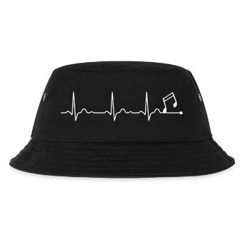 PulseMusic Herzschlag Rhythmus - Kinder Bucket Hat - Schwarz - Vorne