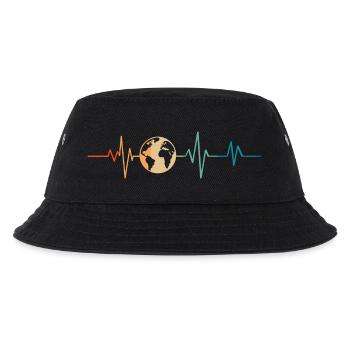 Retro Heartbeat Planet Earth - Kids’ Bucket Hat - black - Front
