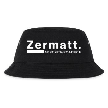 Zermatt coordinates Valais Switzerland - Kids’ Bucket Hat - black - Front