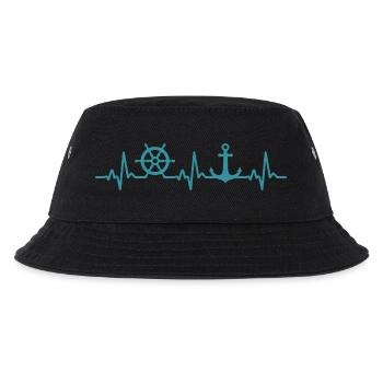 Boot Heartbeat Marine Kapitän - Kinder Bucket Hat - Schwarz - Vorne