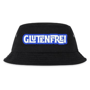 Glutenfrei Logo Blau Statement - Kinder Bucket Hat - Schwarz - Vorne