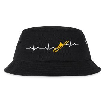Heartbeat Posaune Posaunenspieler Posaunist - Kinder Bucket Hat - Schwarz - Vorne