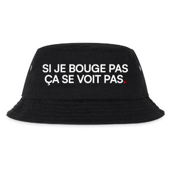WENN ICH MICH NICHT BEWEGE, KANNST DU ES NICHT SEHEN. | Humor - Kinder Bucket Hat - Schwarz - Vorne