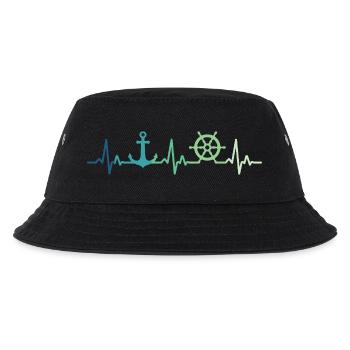 Anchor Heartbeat Sailor Gift Sailor - Kids’ Bucket Hat - black - Front