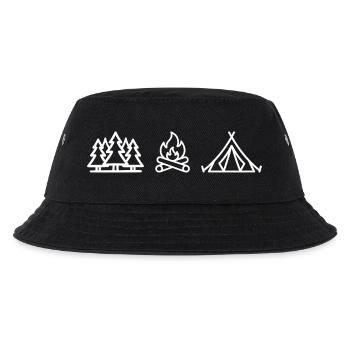 Tanne Feuer Zelt Outdoor - Kinder Bucket Hat - Schwarz - Vorne