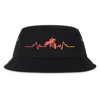 Pferde-Sonnenuntergang-Herzschlag-Reitgeschenk - Kinder Bucket Hat - Schwarz - Vorne