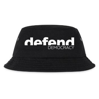 Defend Democracy - Statement Design - Kinder Bucket Hat - Schwarz - Vorne