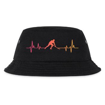 Feldhockey, Sonnenuntergangsherzschlag, Feldhockey - Kinder Bucket Hat - Schwarz - Vorne