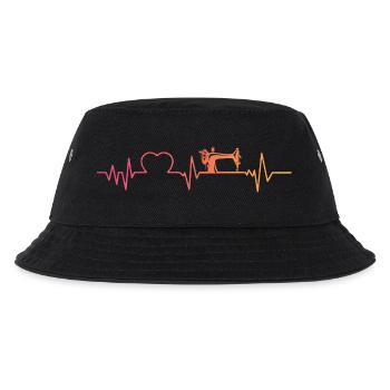 Sewing machine sunset heartbeat sewing - Kids’ Bucket Hat - black - Front