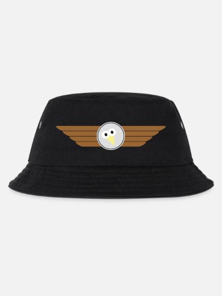 Vogel Flugabzeichen - Kinder Bucket Hat - Schwarz