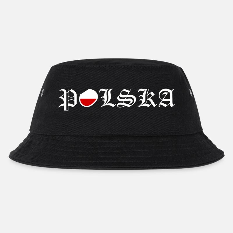 Polen - Kinder Bucket Hat - Schwarz