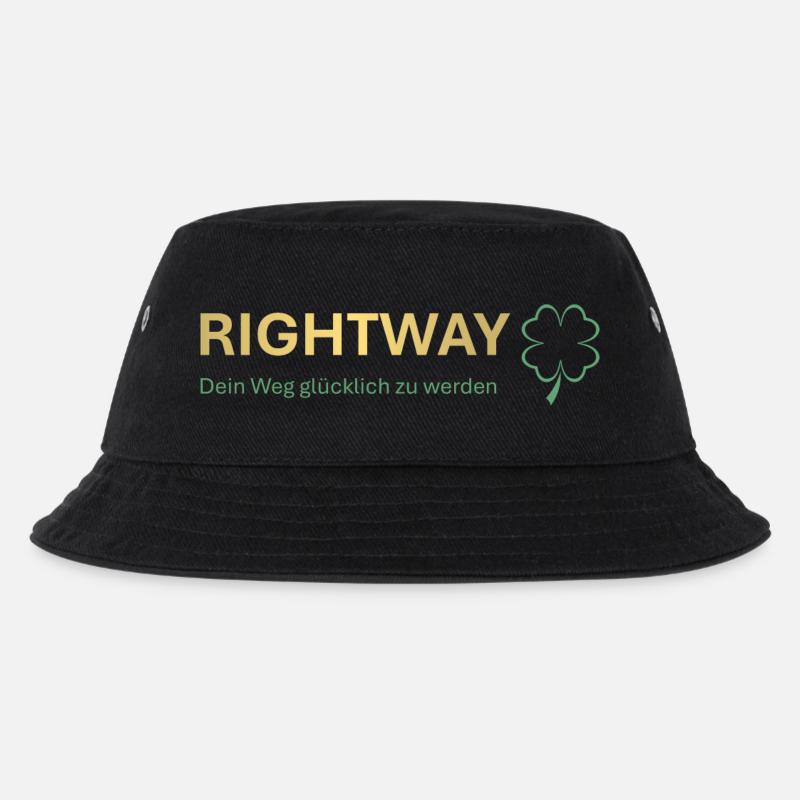 Rightway - Dein Weg glücklich zu werden - Kinder Bucket Hat - Schwarz
