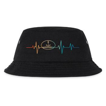 Retro Marine Heartbeat - Kids’ Bucket Hat - black - Front